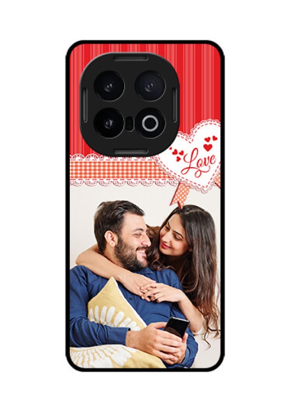 iQOO 13 5G Custom Glass Phone CaseRed Love Pattern Design
