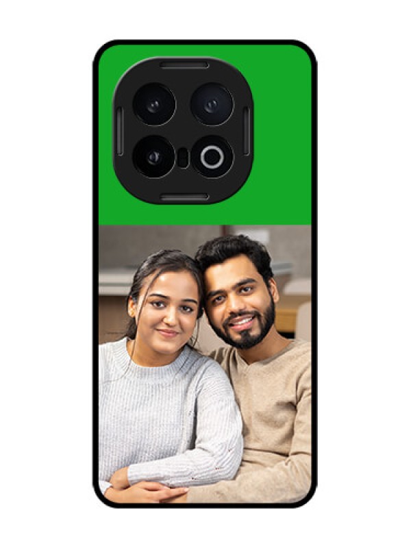 Custom iQOO 13 5G Custom Glass Phone CaseGreen Pattern Design