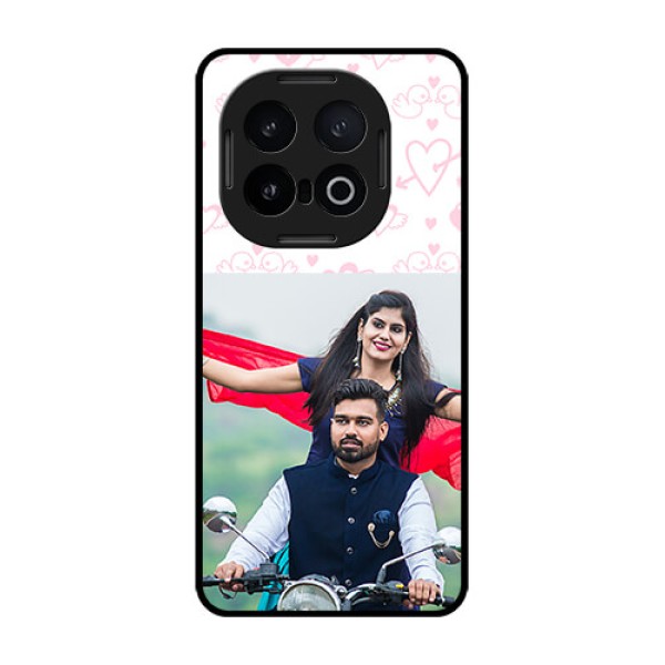 iQOO 13 5G Custom Glass Phone CasePink Flying Heart Design