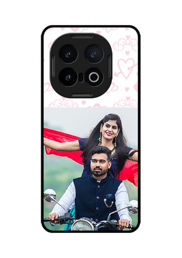 iQOO 13 5G Custom Glass Phone CasePink Flying Heart Design