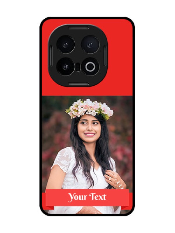 Custom iQOO 13 5G Custom Glass Phone CaseSimple Red Color Design