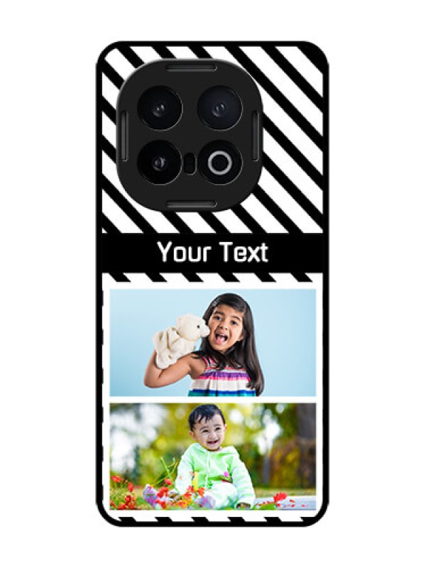 Custom iQOO 13 5G Custom Glass Phone CaseBlack And White Stripes Design