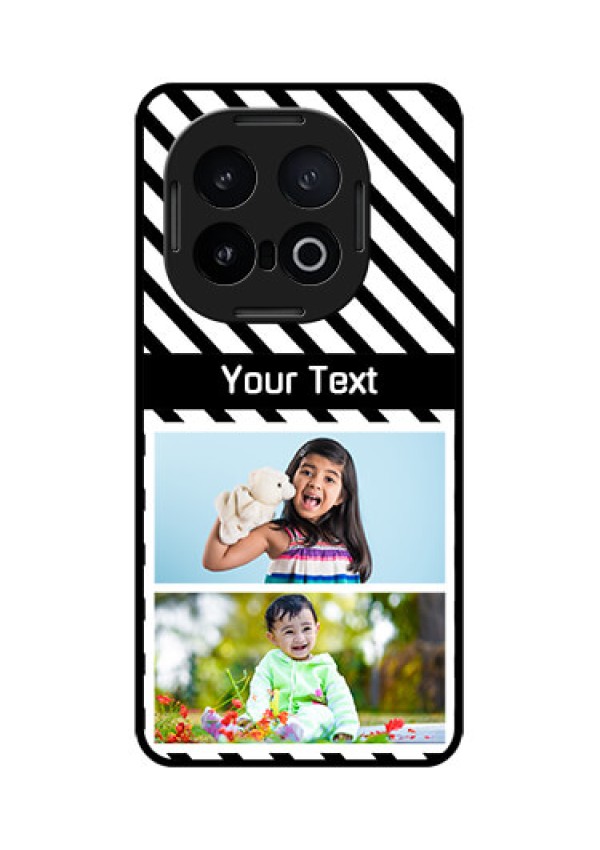 iQOO 13 5G Custom Glass Phone CaseBlack And White Stripes Design
