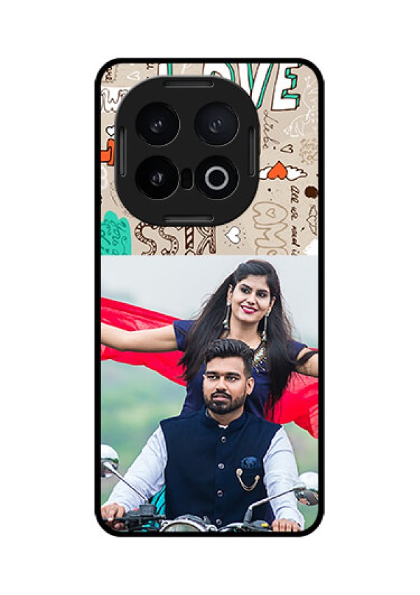 iQOO 13 5G Custom Glass Phone CaseLove Doodle Pattern