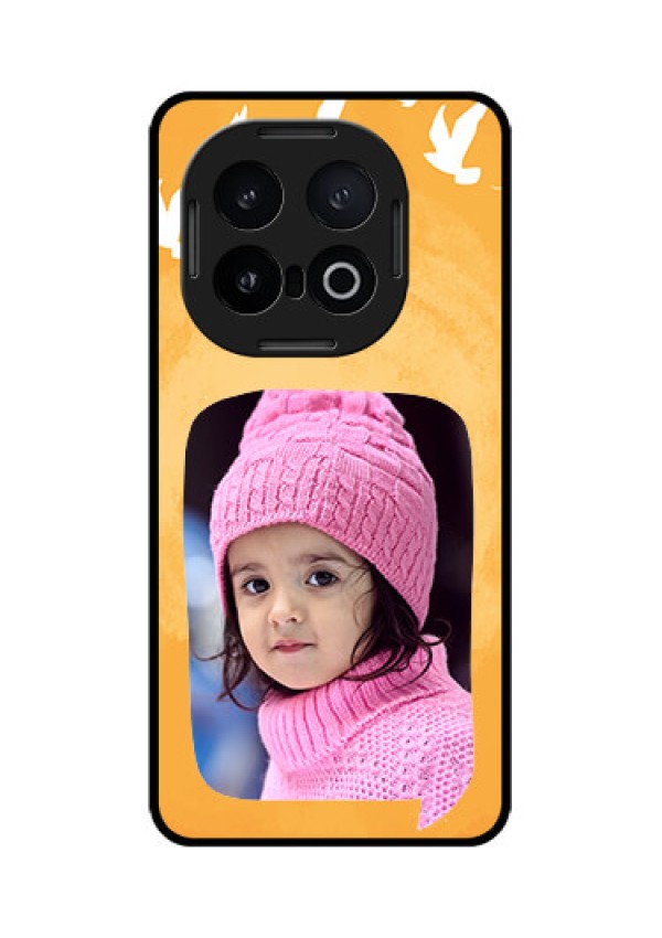 iQOO 13 5G Custom Glass Phone CaseWater Color Design With Bird Icons