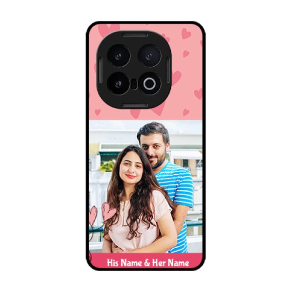 iQOO 13 5G Custom Glass Phone CaseLove Design Peach Color