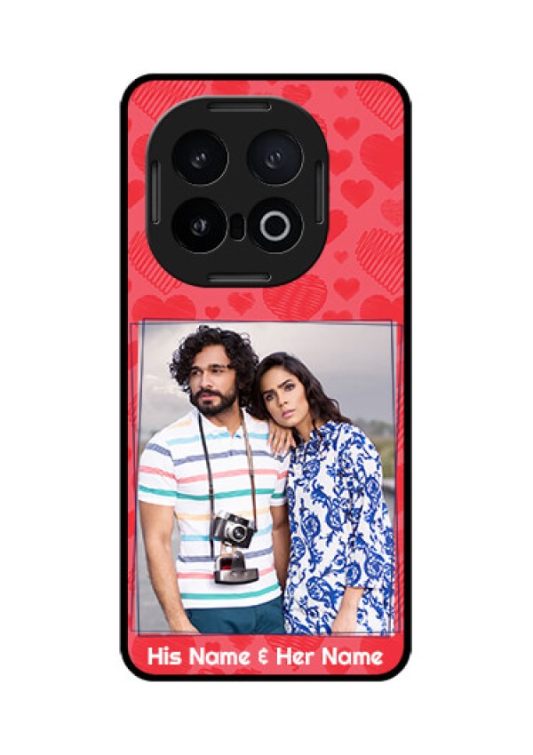 iQOO 13 5G Custom Glass Phone CaseWith Red Heart Symbols Design