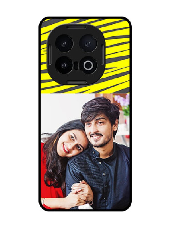 Custom iQOO 13 5G Custom Glass Phone CaseYellow Abstract Design