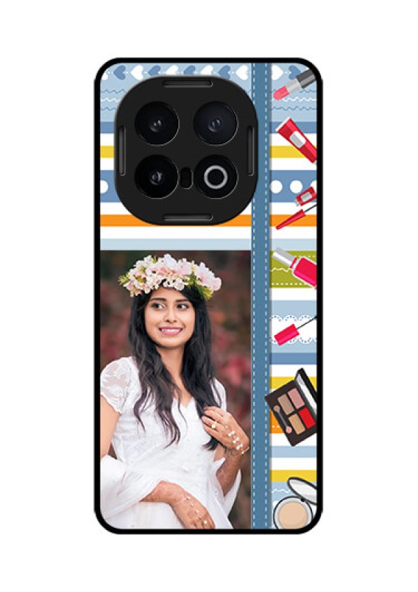 iQOO 13 5G Custom Glass Phone CaseMakeup Icons Design