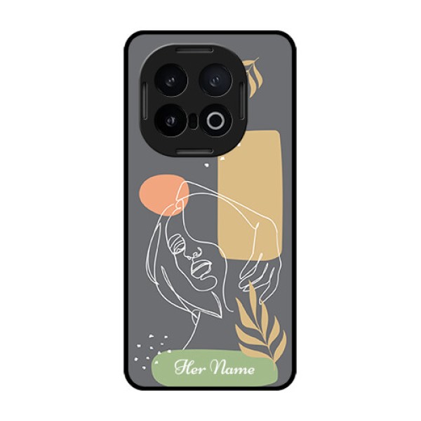 iQOO 13 5G Custom Glass Phone CaseGazing Woman Line Art Design iQOO 13 5G Custom Glass Phone CaseGazing Woman Line Art Design