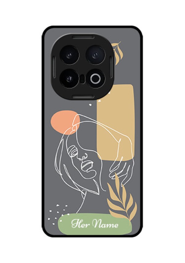 iQOO 13 5G Custom Glass Phone CaseGazing Woman Line Art Design