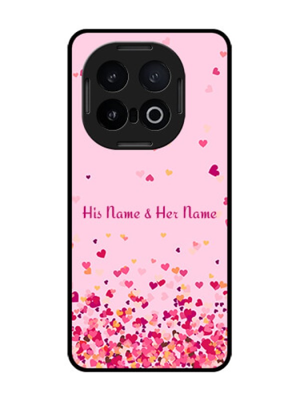 Custom iQOO 13 5G Custom Glass Phone CaseFloating Hearts Design