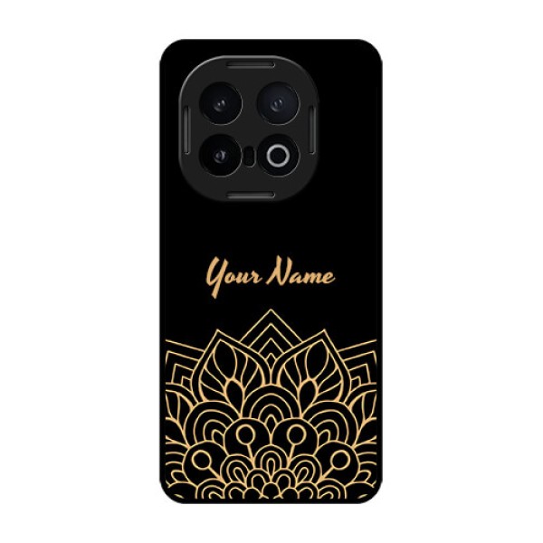 iQOO 13 5G Custom Glass Phone CaseGolden Mandala Design
