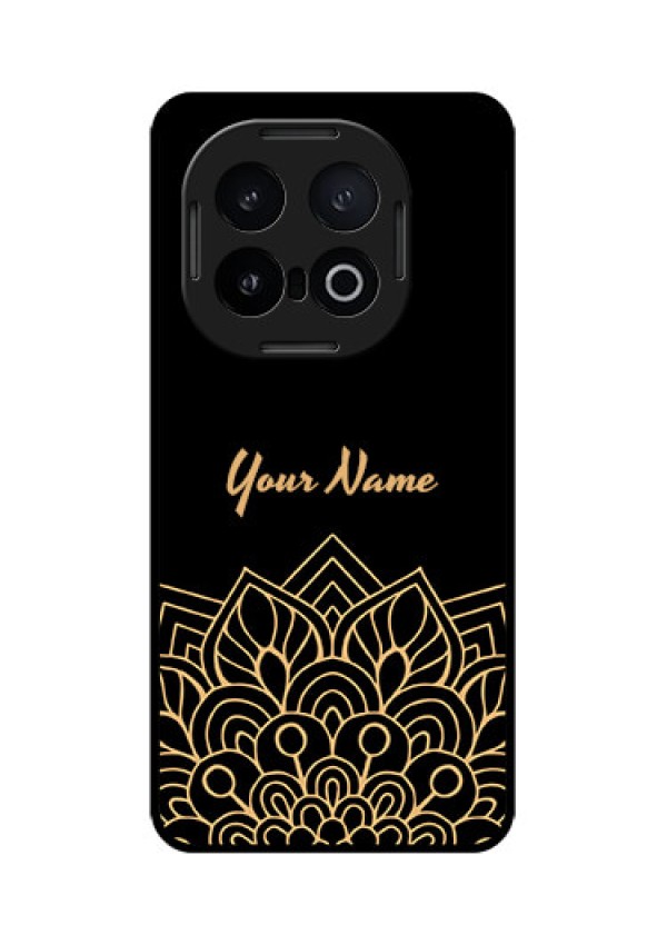 iQOO 13 5G Custom Glass Phone CaseGolden Mandala Design