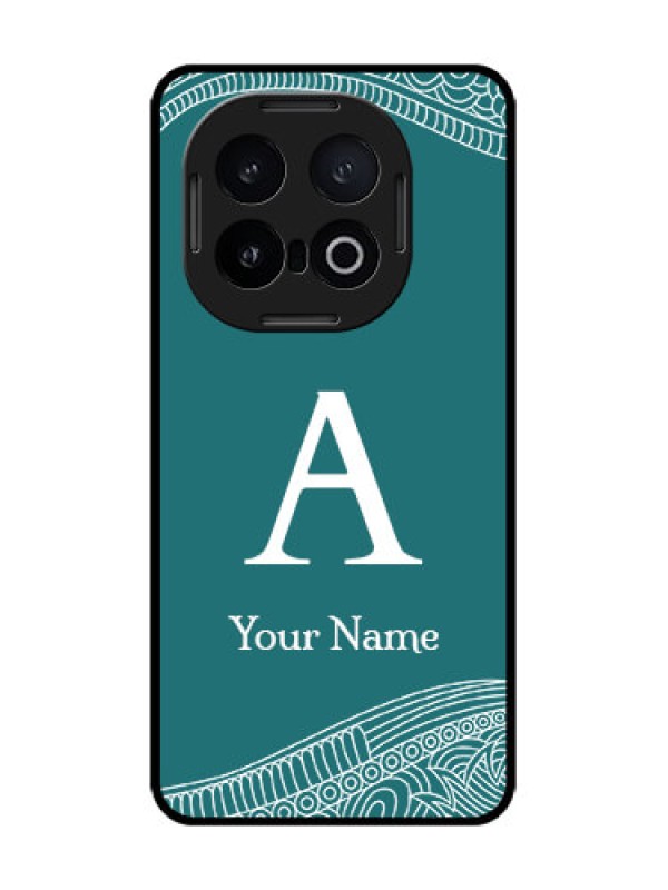 Custom iQOO 13 5G Custom Glass Phone CaseLine Art Pattern With Custom Name Design