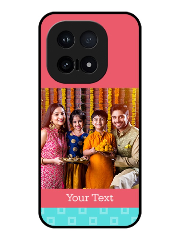 Custom iQOO 15 5G Custom Glass Phone Case - Peach & Blue Color Design