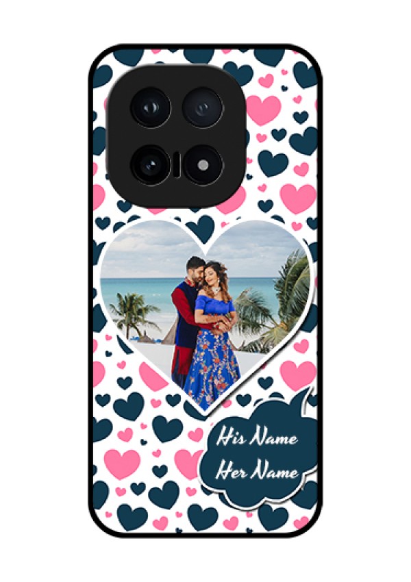iQOO 15 5G Custom Glass Phone Case - Pink & Blue Heart Design