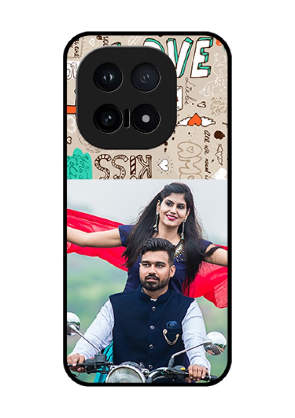 iQOO 15 5G Custom Glass Phone Case - Love Doodle Pattern