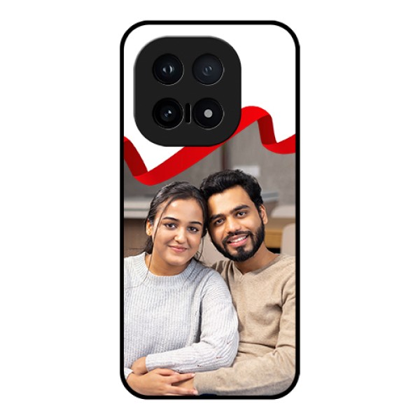 iQOO 15 5G Custom Glass Phone Case - Red Ribbon Frame Design