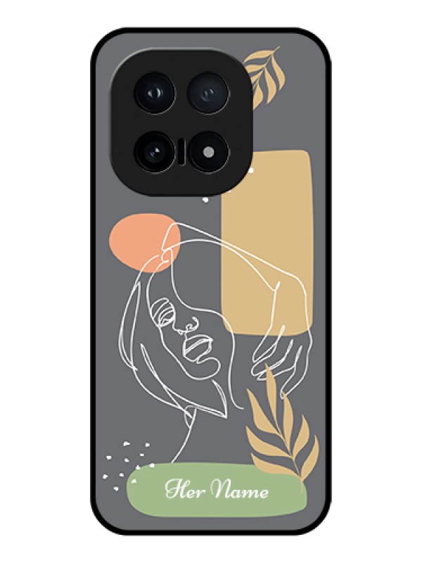 Custom iQOO 15 5G Custom Glass Phone Case - Gazing Woman Line Art Design
