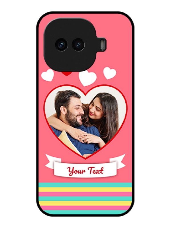 Custom iQOO 15R 5G Custom Glass Phone Case - Love Shapes Doodle Design