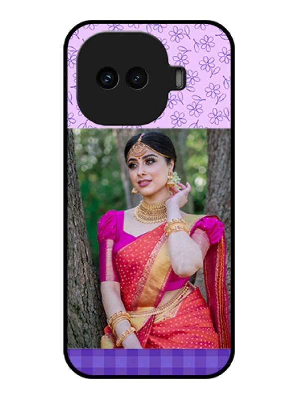 Custom iQOO 15R 5G Custom Glass Phone Case - Purple Floral Design