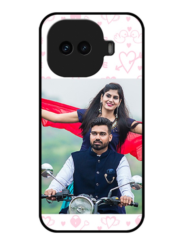 Custom iQOO 15R 5G Custom Glass Phone Case - Pink Flying Heart Design