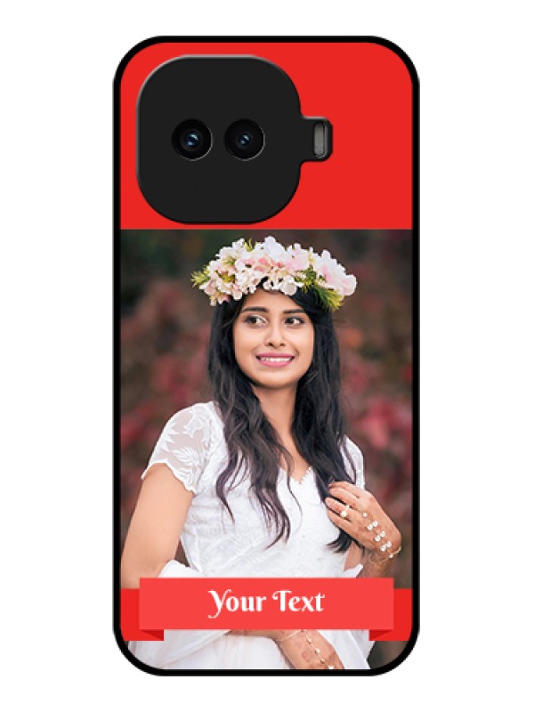 Custom iQOO 15R 5G Custom Glass Phone Case - Simple Red Color Design