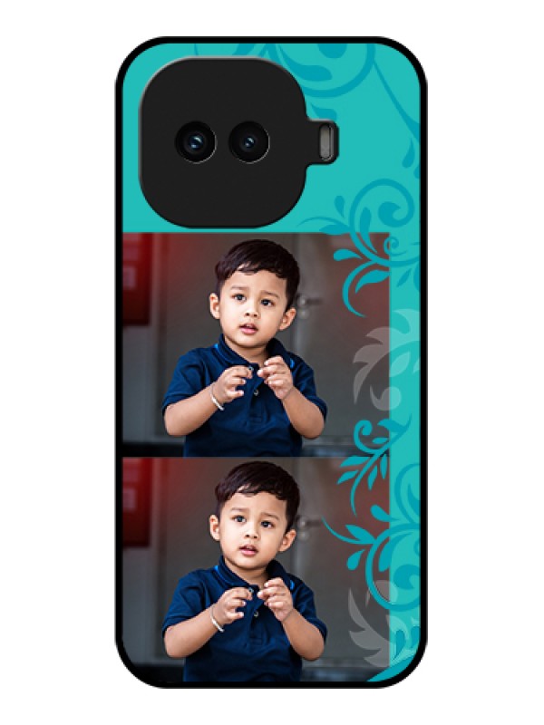 Custom iQOO 15R 5G Custom Glass Phone Case - With Photo And Green Floral Design