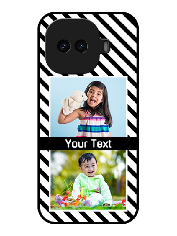 Custom iQOO 15R 5G Custom Glass Phone Case - Black And White Stripes Design