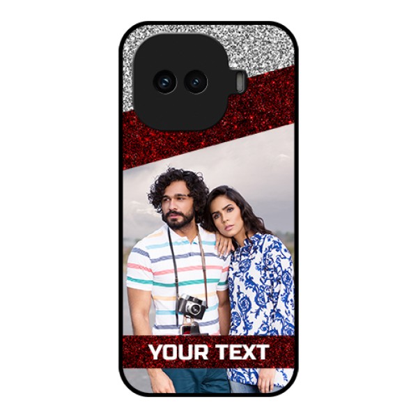 iQOO 15R 5G Custom Glass Phone Case - Image Holder With Glitter Strip Design iQOO 15R 5G Custom Glass Phone Case - Image Holder With Glitter Strip Design