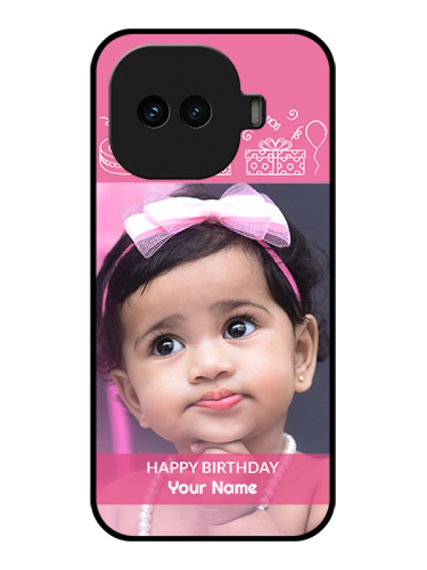 Custom iQOO 15R 5G Custom Glass Phone Case - With Birthday Line Art Design