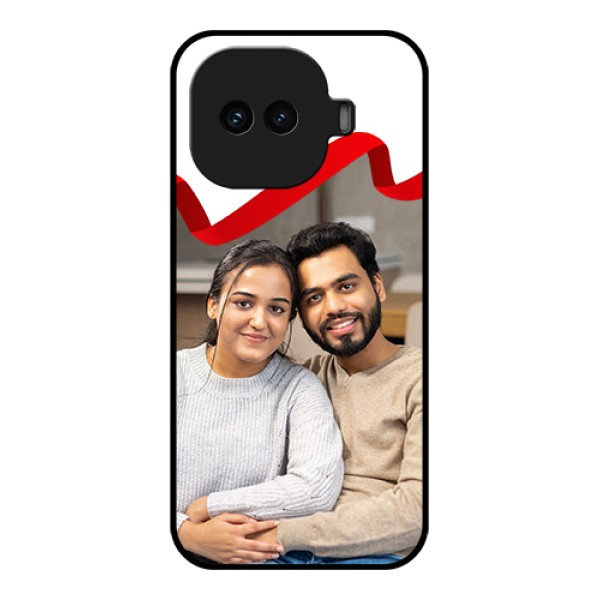 iQOO 15R 5G Custom Glass Phone Case - Red Ribbon Frame Design