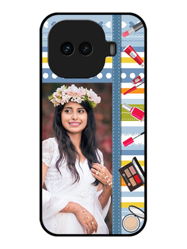 Custom iQOO 15R 5G Custom Glass Phone Case - Makeup Icons Design