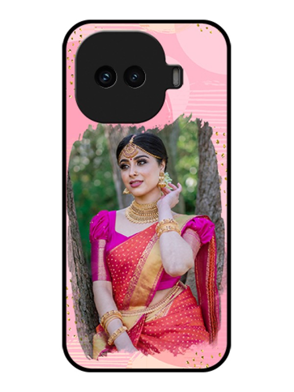 Custom iQOO 15R 5G Custom Glass Phone Case - Gold Glitter Splash Design