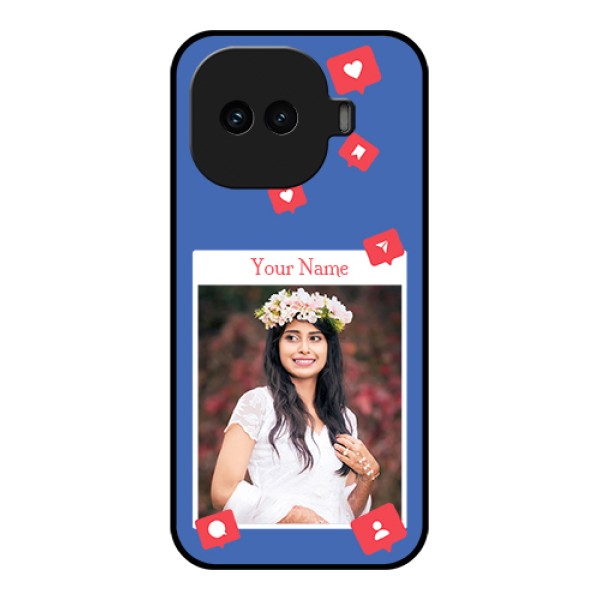 iQOO 15R 5G Custom Glass Phone Case - Like Share And Comment Design
