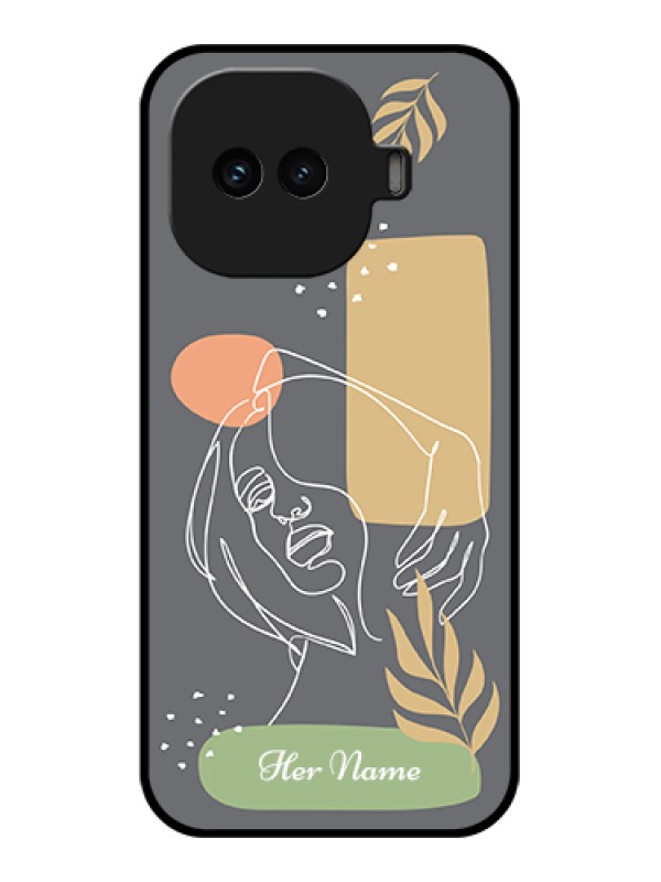 Custom iQOO 15R 5G Custom Glass Phone Case - Gazing Woman Line Art Design