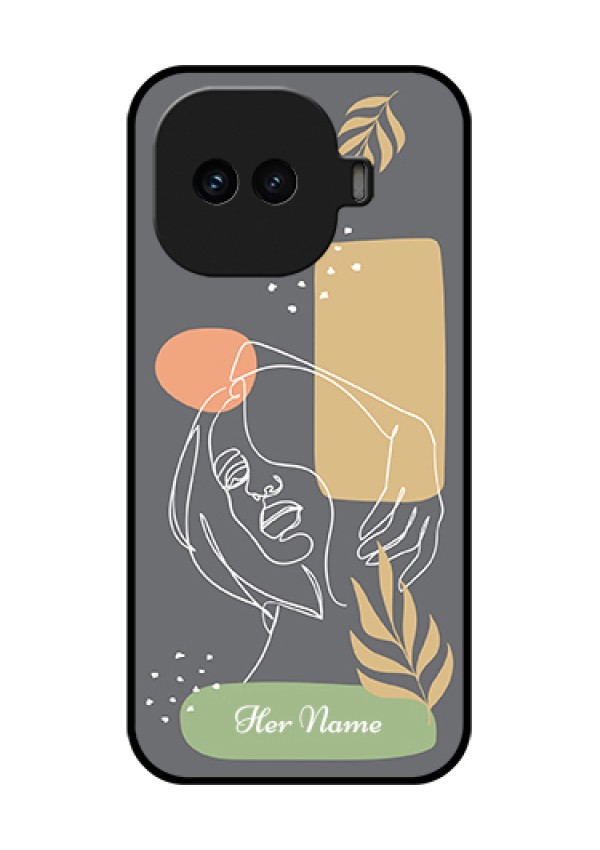 iQOO 15R 5G Custom Glass Phone Case - Gazing Woman Line Art Design