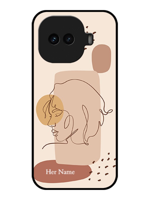 Custom iQOO 15R 5G Custom Glass Phone Case - Calm Woman Line Art Design