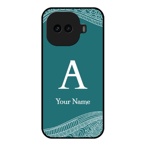 iQOO 15R 5G Custom Glass Phone Case - Line Art Pattern With Custom Name Design iQOO 15R 5G Custom Glass Phone Case - Line Art Pattern With Custom Name Design