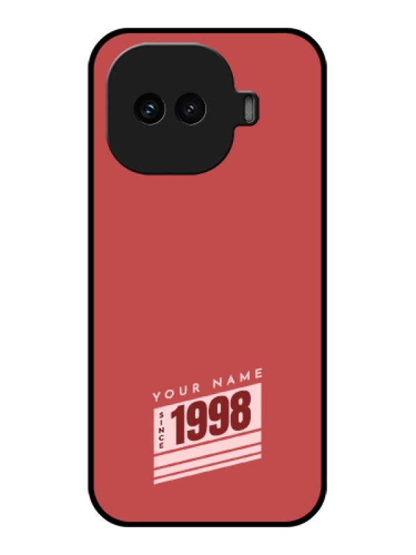 Custom iQOO 15R 5G Custom Glass Phone Case - Red Custom Year Of Birth Design
