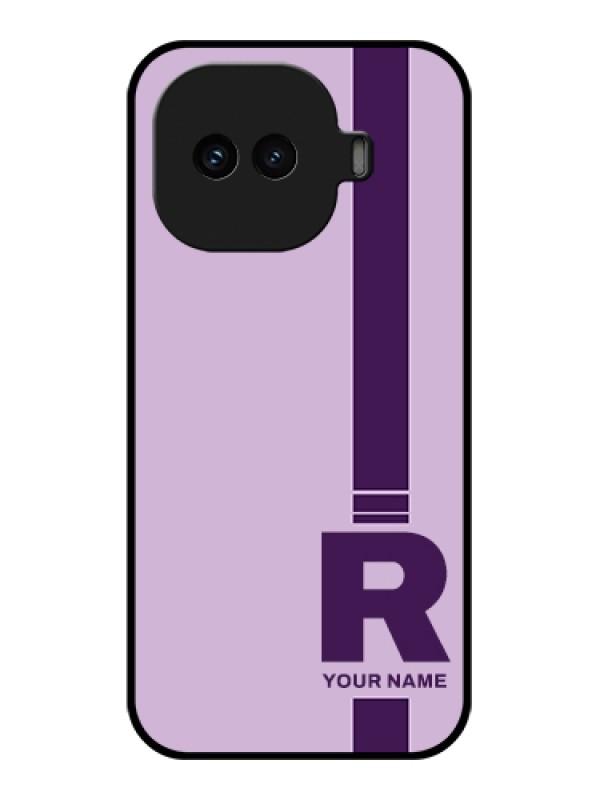 Custom iQOO 15R 5G Custom Glass Phone Case - Simple Dual Tone Stripe With Name Design