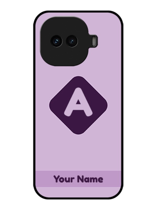 Custom iQOO 15R 5G Custom Glass Phone Case - Custom Letter In Curved Badge Design