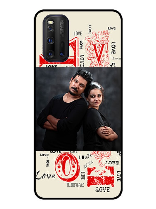 Custom iQOO 3 5G Photo Printing on Glass Case - Trendy Love Design Case