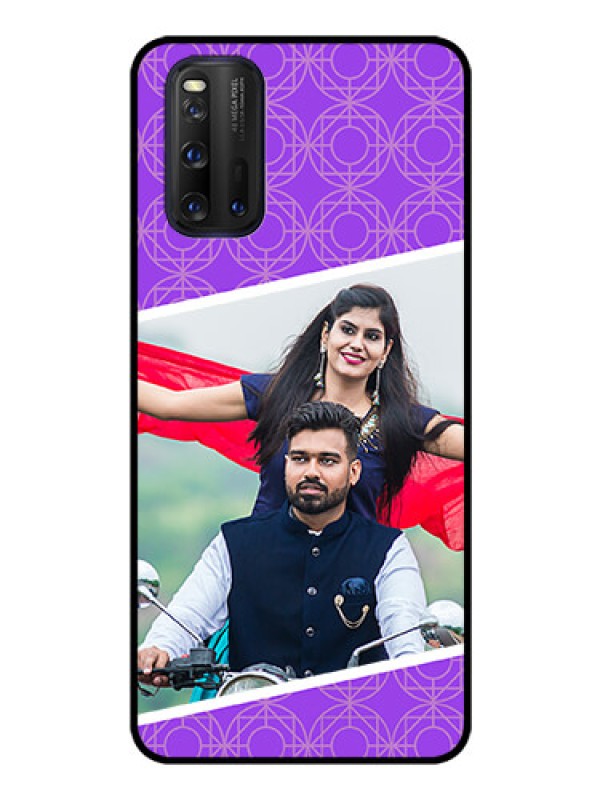 Custom iQOO 3 5G Custom Glass Phone Case - Violet Pattern Design