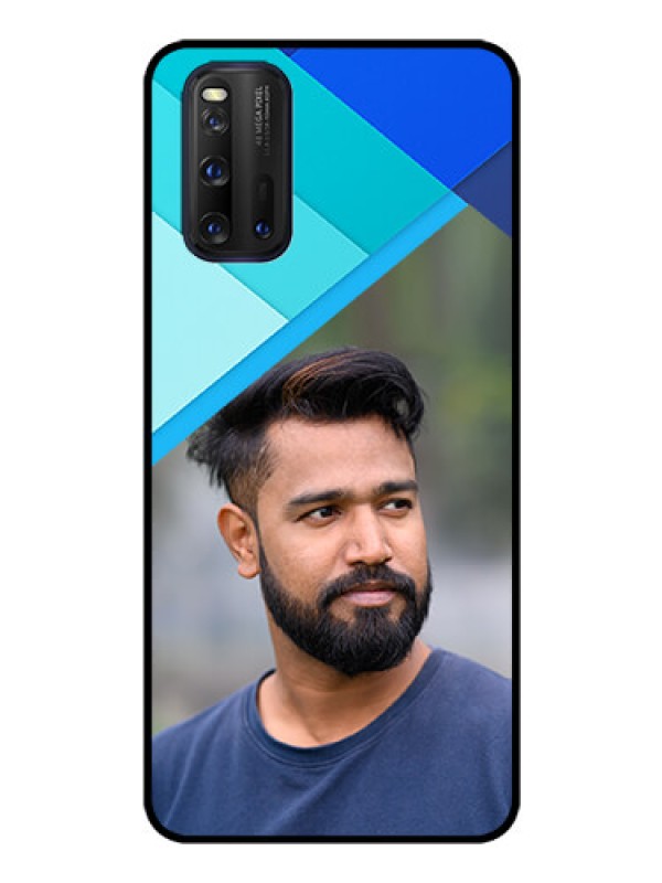 Custom iQOO 3 5G Custom Glass Phone Case - Blue Pattern Design