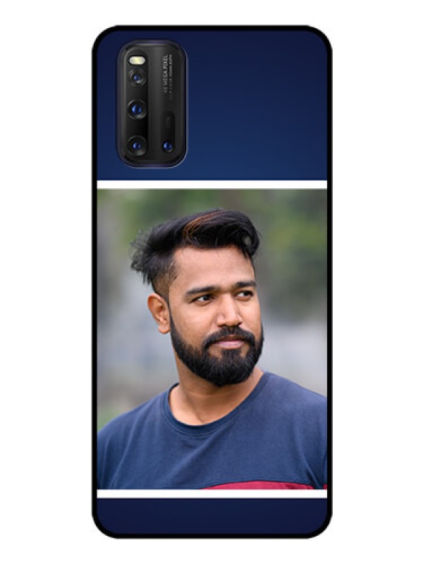 Custom iQOO 3 5G Personalized Glass Phone Case - Simple Royal Blue Design