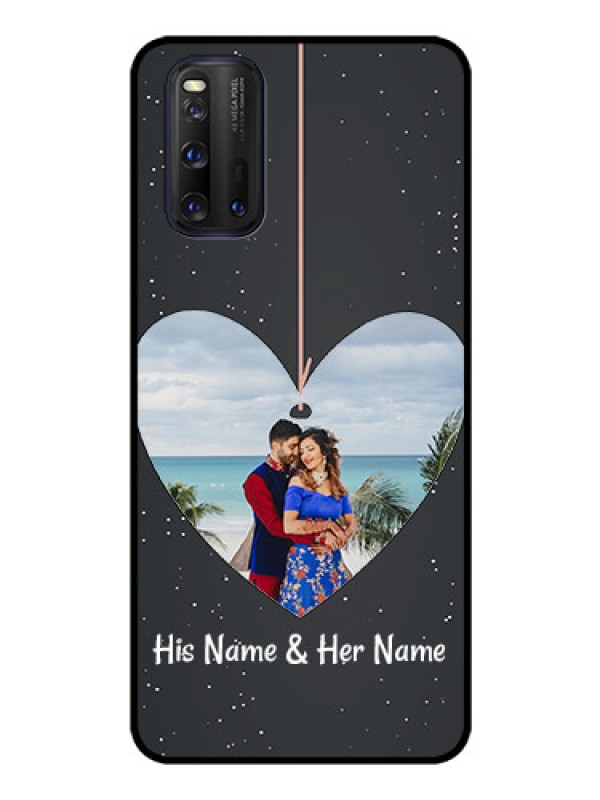 Custom iQOO 3 5G Custom Glass Phone Case - Hanging Heart Design