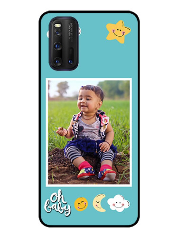 Custom iQOO 3 5G Personalized Glass Phone Case - Smiley Kids Stars Design