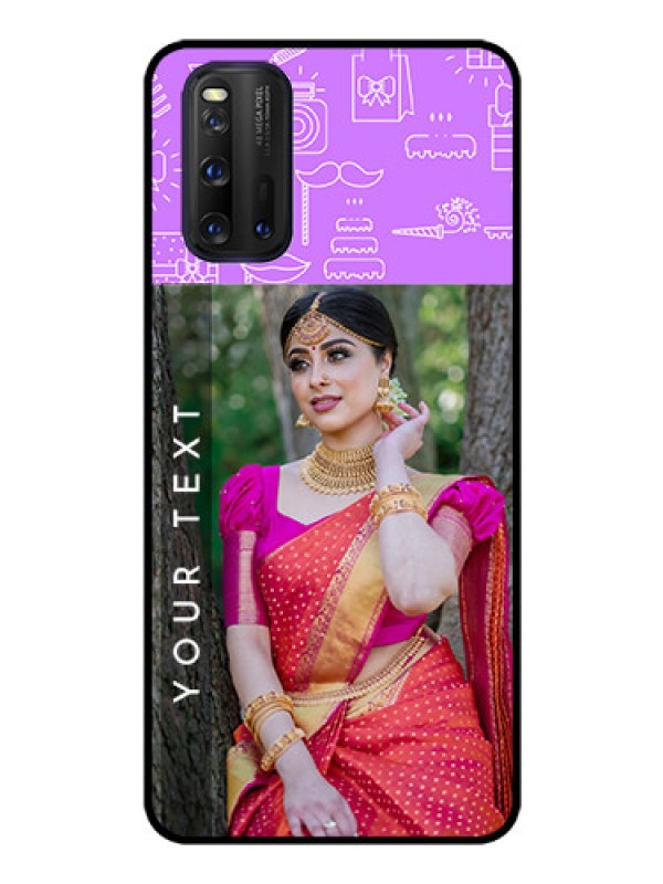 Custom iQOO 3 5G Custom Glass Mobile Case - Birthday Icons Design